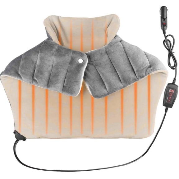Car Electric Heating Blanket for Neck, Shoulder and Back, 12V Weighted Heated Pad for Pain Relief