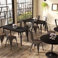 thumbnail image 4 of Gymax Tolix Style Metal Dining Chairs Set of 4 w/ Wood Seat & Removable Backrest Gun Color, 4 of 9
