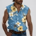 thumbnail image 2 of VBTAPA Mens Summer Tank Top Sleeveless Hawaiian Shirt Aloha Casual Button Down Shirts Collared Beach Vacation Tops Multicolor XL, 2 of 6