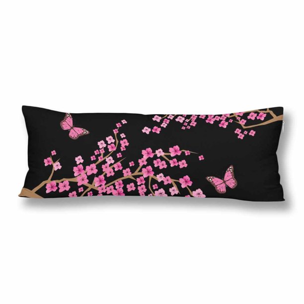 MKHERT Cherry Blossom With Butterflies Body Pillow Pillowcase Pillow
