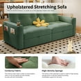 thumbnail image 5 of 73" Queen Size Sofa Bed, Loveseat Sleeper Sofa with Pull Out Bed, Pockets and Cup Holders, Modern 2 Seater Convertible Small Couch for Living Room Bedroom Apartment,Green, 5 of 9