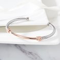thumbnail image 2 of Cable Bracelet for Women Girl Silver Gold Rose Gold Inspired Antique Stainless Steel Twisted Cuff Bangle, 2 of 5