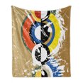 thumbnail image 1 of Art Soft Flannel Fleece Throw Blanket, Abstract Geometric Grunge Circles Triangles with Paint Strokes Trippy Design, Cozy Plush for Indoor and Outdoor Use, 60" x 80", Multicolor, by Ambesonne, 1 of 6