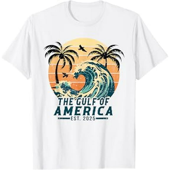 Gildan Retro Vintage Birthday Gifts Gulf Of Us America 2025 American Flag Mexico Hot Trending T-Shirt Unisex S To 5Xl