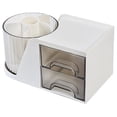 thumbnail image 6 of Desk Organizer with Rotating Pencil Pen Holder and 2 Small Drawers, Desk Caddy for Office Workspace Organization and Storage (White), 6 of 6
