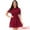 Dark Red, variant on Solid Short Sleeve A-Line Shirt Dress L White