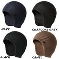 thumbnail image 3 of Men Women Winter Warm Hat Knitted Beanie Ear Flaps Earmuff Skull Cap Hat for Outdoor Ski Hiking (Light Grey), 3 of 7