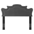 thumbnail image 6 of Headboard, Full Queen Size, Charcoal Grey Gray, Velvet, Modern Contemporary Mid-Century French Country, Mid Century Bedroom Master Guest Suite Room, 6 of 9