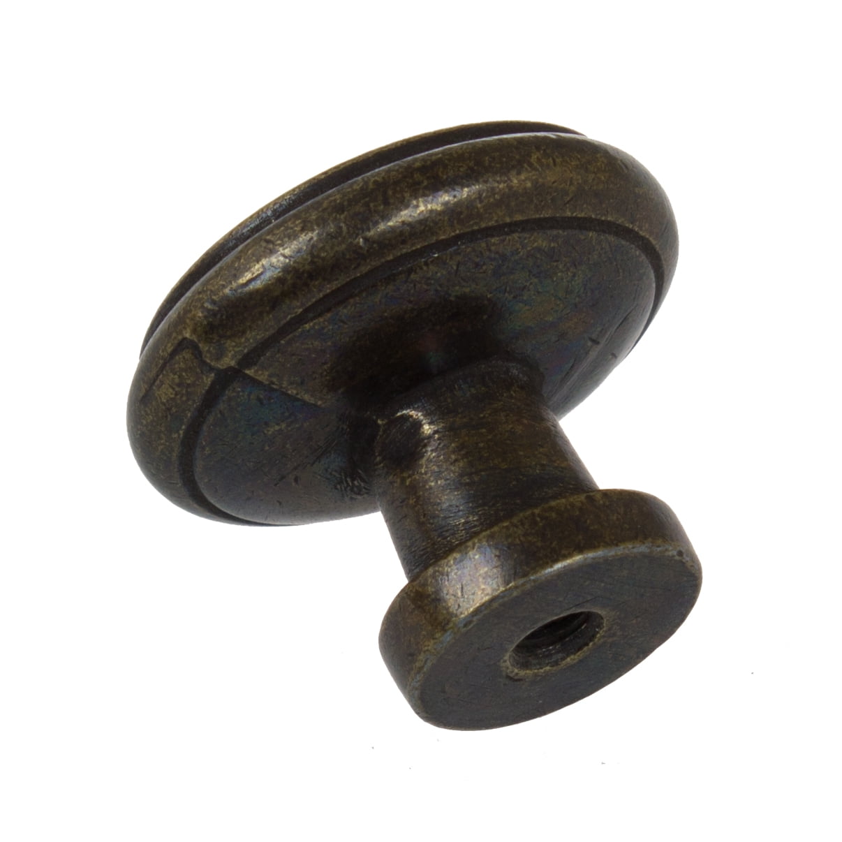 GlideRite 1.125 in. Round Ring Classic Cabinet Knob, Antique Brass