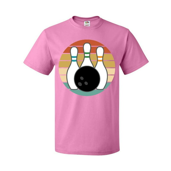 Inktastic Bowling Pins Ball Bowler Retro Sunset T-Shirt