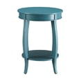 thumbnail image 3 of Youmumeub 18" Teal Accent Table with Bottom Shelf - Cabriole Leg Design, Open Storage for Living Room, Bedroom, Vintage Home Decor, 3 of 5