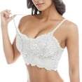 thumbnail image 6 of YDFCWXW Womens Sexy Lace Camisole Bralette Top with Thin Shoulder Straps Chest Wrap Tops for Outerwear Bralette Crop Top White, M, 6 of 6