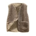 thumbnail image 1 of MKLEKYY Veste en Cuir Véritable pour Femmes Gilet Doublé Sans Manches Veste Confortable d'Hiver Superposition, 1 of 2