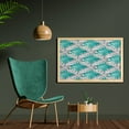 thumbnail image 2 of Leaves Wall Art with Frame, Botanical Theme Abstract Tropical Banana Leaf and Branches Motifs on Teal Background, Printed Fabric Poster for Bathroom Living Room, 35" x 23", Multicolor, by Ambesonne, 2 of 2