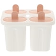 thumbnail image 1 of MasteelfCA 4-Cell Reusable DIY Frozen Ice Cream Molds Ice Lolly Popsicle Makers (White), 1 of 8