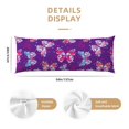 thumbnail image 3 of Naloa Bright Butterflies Body Pillow Cover, Pillowcases with Hidden Zipper Breathable Long Pillow Case (Pillows are not included,20x54 inch), 3 of 7