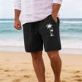 thumbnail image 2 of Mens Gym Shorts with Pockets Casual Summer Shorts with Print Comfortable Breathable Beach Shorts, 2 of 4