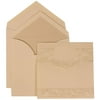 JAM Paper Wedding Invitation Set, Large 5 1/2 x 7 3/4, Ivory Card with Pearl Lined Envelope and Floral Embossed Oval Set, 50/pack