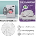 thumbnail image 4 of Blanket for Dad, Humorous Sleeping Bear Design, Soft Fleece Throw 40x50 inches, Fun Gift for Fathers - Purple and Gray, 4 of 6