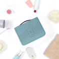 thumbnail image 4 of Cosmetics Storage Bag Travel Hanging Makeup Bag Portable Foldable Toiletry Organizer Pouch  Blue Flower, 4 of 8