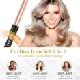 thumbnail image 3 of USTAR Curling Iron 6 in 1 Curling Wand Set Instant Heating Up Hair Wands Curler with 6 LED Temperature Adjustment, Heat Protective Glove & 2 Hair Clips, rose golden, 0.5'' to 1.25'', 3 of 8
