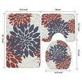 thumbnail image 3 of Red and Blue Pioneer Flower Pattern Bathroom Rugs Sets 3 Piece,Toilet Cover Set,Absorbent Non Slip Bathroom Mats Sets with U-Shaped Contour Rug Toilet Rug Set, 3 of 5
