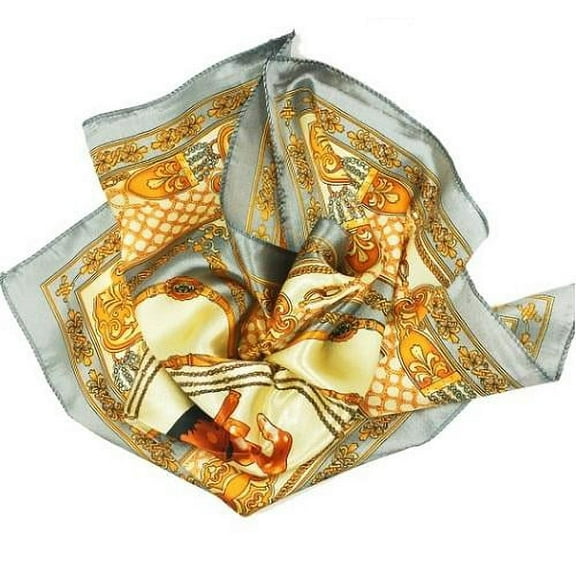 Women Elegant Sliver Gold Horse Scarf