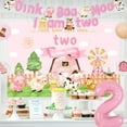 thumbnail image 2 of Sursurprise Pink Farm Animals 2nd Birthday Decorations for Girl, Oink Baa Moo I am Two Banner Backdrop, Number 2 Balloon, Farm Yard Party Supplies, 2 of 6