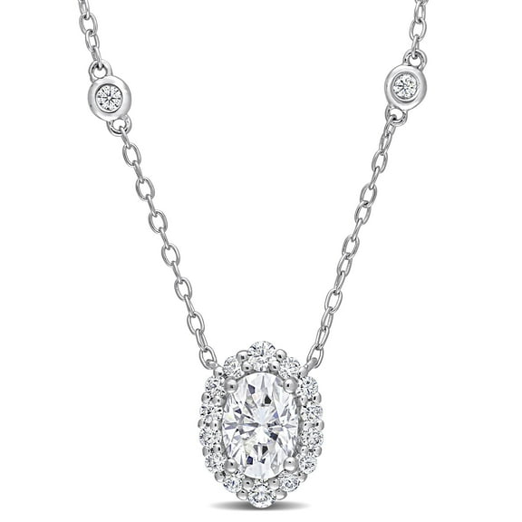 Everly Women's Moissanite Sterling Silver Necklace