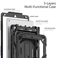 thumbnail image 6 of Case for iPad Air 3rd Generation 2019/iPad Pro 10.5 Inch 2017 with Screen Protector, 360 Degree Rotating Kickstand Hand Strap Heavy Duty Shockproof Cover with Shoulder Strap, Black, 6 of 7