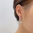 thumbnail image 4 of Pendientes de aro con forma de corazón para mujer, aretes de acero inoxidable, joyería, 4 of 4