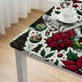 thumbnail image 4 of nygtbtfer Christmas Tablecloth Rectangle Green Flower Fabric Table Cloth Washable Table Cover for Picnic Dinner Table Home Kitchen Christmas Party Decoration, 4 of 7