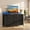 Black, variant on BEAUTYPEAK TV Stand Dresser with 9 Fabric Drawers LED Light AC USB-C Charging Station, Black