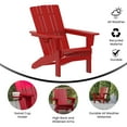 thumbnail image 4 of Flash Furniture Adirondack Chair with Cup Holder, Weather Resistant HDPE Adirondack Chair in Red, Set of 2, 4 of 9