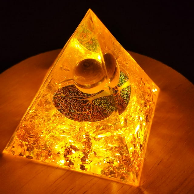 Pirámide de orgonita Curación Cristales naturales Energía Chakra Meditación Piedras Artesanía
