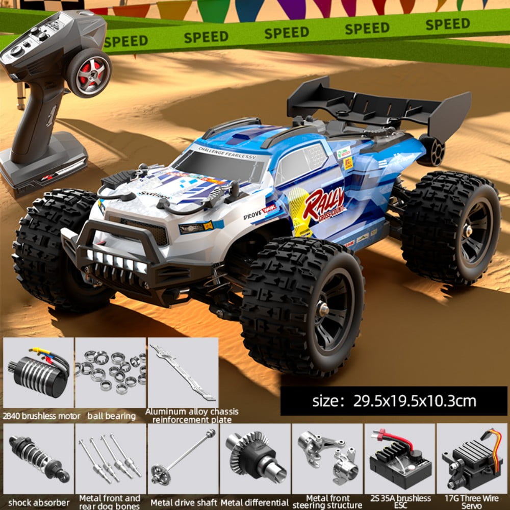 1/14 Scale RC Drift Car, 2.4GHz Brushless Remote Control Off-Road Truck with Full-Proportional Control, Double Wishbone Suspension, Shock Absorbers, 4WD All-Terrain RC Truck Model Toy Gift for Adults