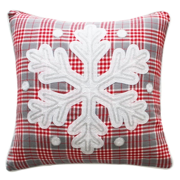 Levtex Home 18" x 18" Gray, Red, White, Multi-color Fabric Decorative Pillow