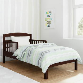Baby Relax Jackson Kids Wood Toddler Bed with Safety Guardrails, Espresso