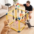 thumbnail image 3 of MQAAUP Puppy Play Gym with 8 Hanging Toys, 19.5"x19.5" Adjustable Indoor Dog Jungle Gym for Small Dogs, Training & Anxiety Relief, 3 of 8