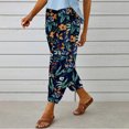 thumbnail image 3 of Pantalones tobilleros finos para mujer, estampado a la moda, cintura media, pierna ancha, pantalones cónicos con linterna, tipo 5 S, 3 of 7
