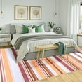 thumbnail image 5 of Astorug 4x6 ft Orange Red Machine Washable Rug Geometric Striped Low-Pile Carpet, Non-Slip Boho Design for Bedroom/Office/Kitchen, 5 of 8