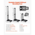 thumbnail image 2 of VEVOR Folding Hand Truck, 110 lbs Load Capacity, Collapsible Luggage Cart with 2 Wheels & 1 Elastic Rope, Utility Dolly Platform Cart for Airport Travel Furniture Luggage Office Moving, Black, 2 of 9
