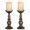 Bronze, variant on Silver Pillar Candle Holders: Metal Candle Stand for 3" Candles | (2 x S) Metal Candle Holder for Wedding Centerpiece Special Events Party Living Room Fireplace Table Decor
