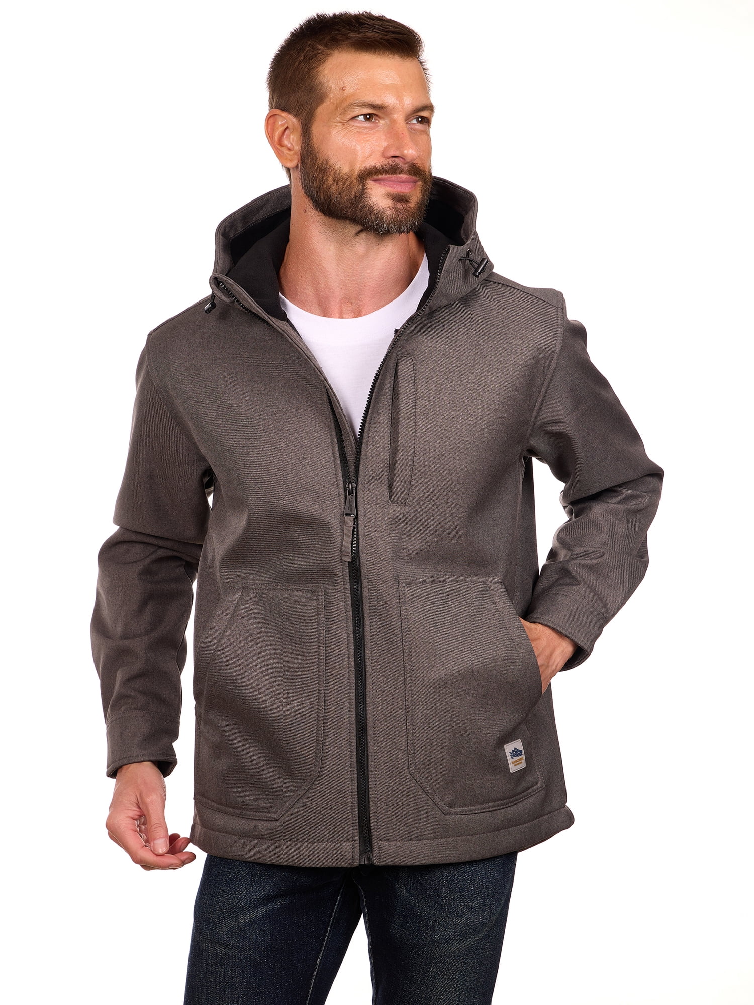 Bass Creek Outfitters Men's Twill Bonded Fleece Softshell Jacket, Sizes M-2XL