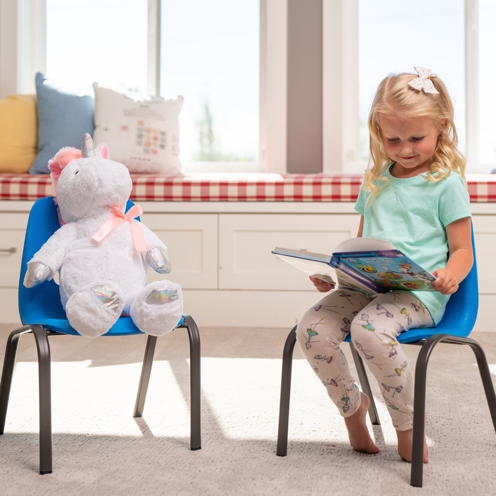 Lifetime Kids' Plastic Stacking Chairs - 4 Pack, Dragonfly Blue