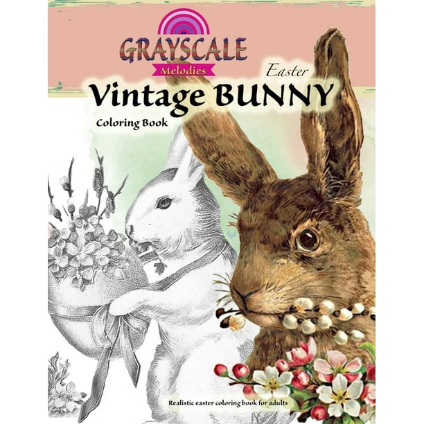 vintage easter bunny coloring book realistic easter coloring book for adults coloring books for adults relaxation paperback walmart com