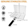 thumbnail image 4 of Grill Basket, Grill Baskets for Outdoor Grill with Detachable and Foldable Handle, Heavy Duty Grill Basket Outdoor Grill Camping BBQ Rack for Fish Vegetable, Birthday Gifts for Men Dad Husband, 4 of 8