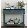 thumbnail image 2 of 2-Tier Vintage Console Table with 2 Drawers, SEGMART Wood Console Table Sofa Table, Entryway Narrow Long Table with Storage Shelves for Living Room, Couch, Hallway, Foyer, Kitchen Counter, Navy, 2 of 10
