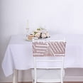 thumbnail image 3 of BalsaCircle 5 Rose Gold Geometric Sequined Stretchable Spandex Chair Sashes Wedding Party Events Tableware Decorations, 3 of 8