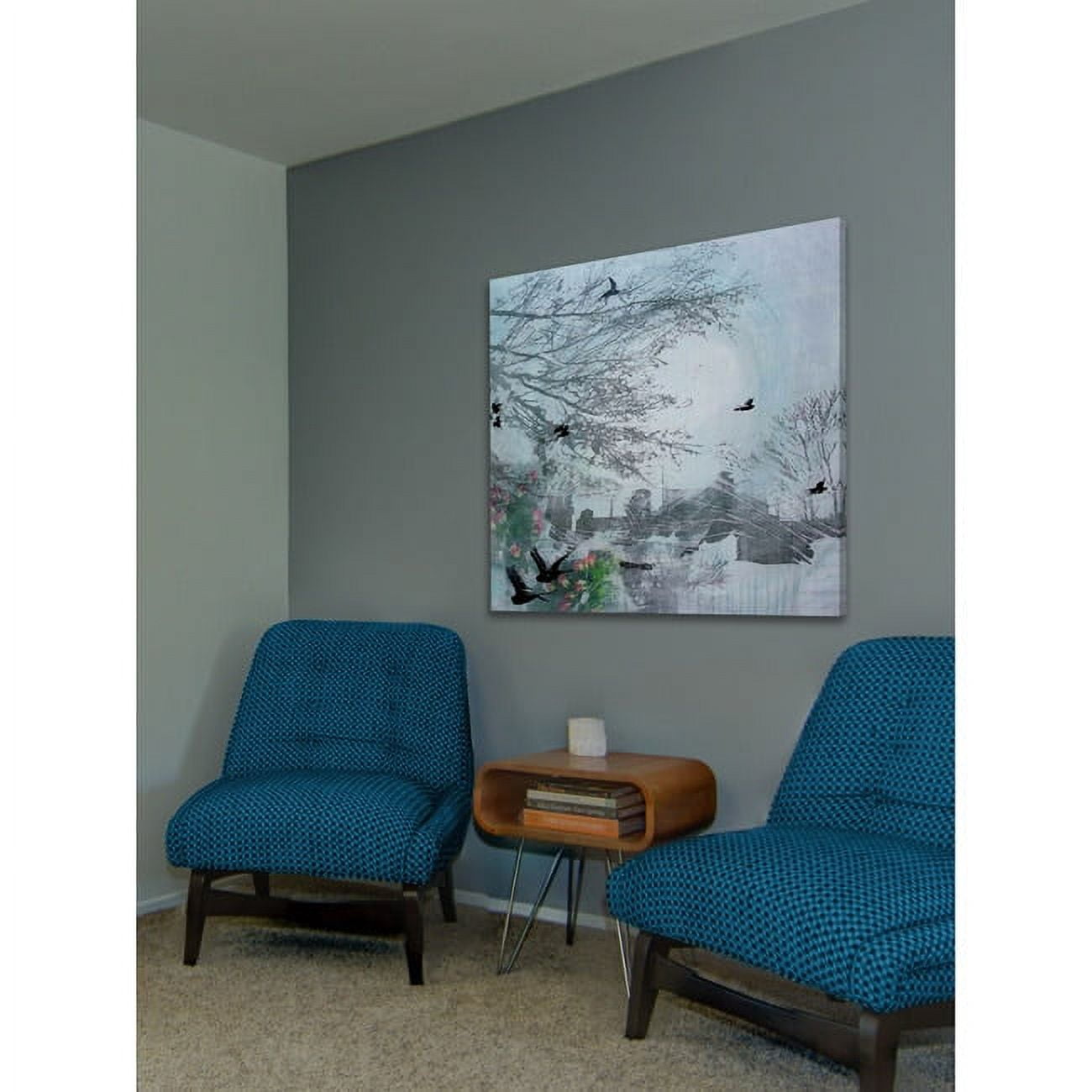 Marmont Hill "Tuesday in Blue" by Tracy Silva Barbosa Painting Print on Canvas
